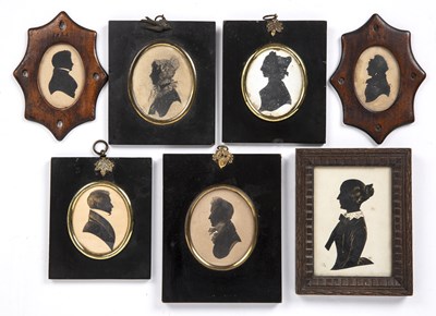 Lot 321 - A group of 19th century silhouette portraits...