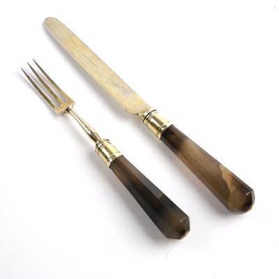 Lot 324 - An early 19th century silver gilt knife and...