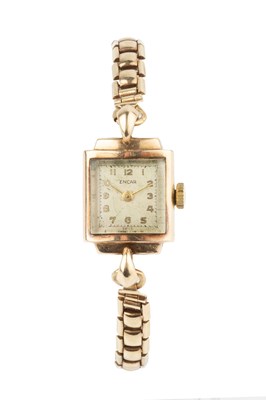 Lot 417 - A 9ct gold lady's Enicar wristwatch, with...