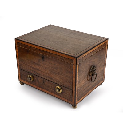 Lot 307 - A Regency rosewood writing box with walnut and...