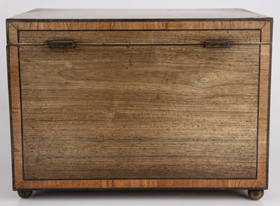 Lot 307 - A Regency rosewood writing box with walnut and...