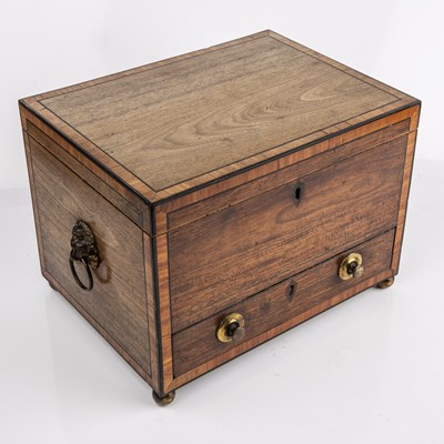 Lot 307 - A Regency rosewood writing box with walnut and...