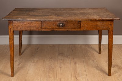 Lot 1045 - An antique oak farmhouse kitchen table