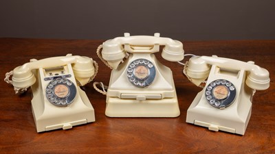 Lot 91 - Three cream Bakelite telephones
