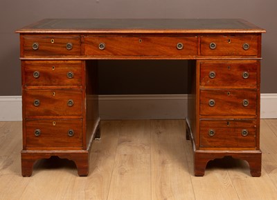 Lot 368 - A Victorian mahogany pedestal desk