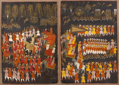 Lot 325 - Two miniature paintings 'Celebration of Diwali'...