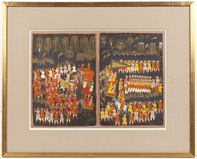 Lot 325 - Two miniature paintings 'Celebration of Diwali'...
