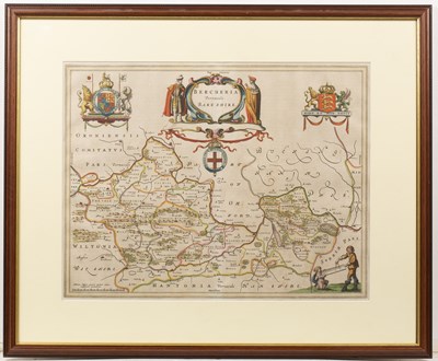 Lot 387 - Joan Blaeu (1599-1673) hand coloured map of...