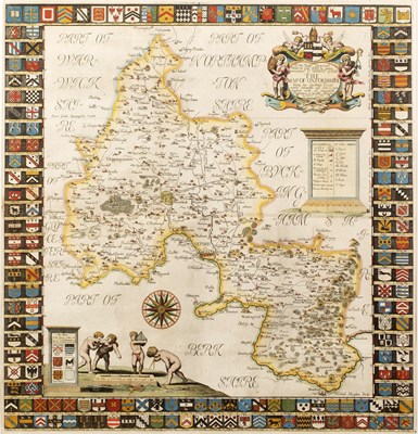 Lot 388 - Robert Plot (1640-1696) Hand coloured map of...