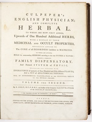 Lot 686 - Sibley, Ebenezer, 1751-1799 Astrologer and...