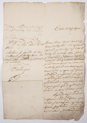 Lot 692 - Simón Bolívar (1783-1830) 'The Liberator',...