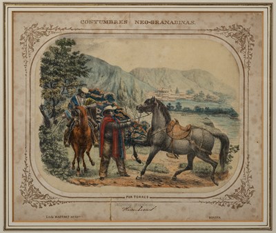 Lot 700 - A set of five coloured prints 'Costumbres...