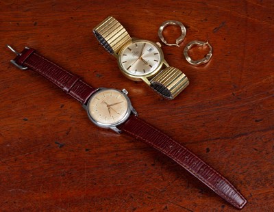 Lot 41 - Two watches and a set of earrings