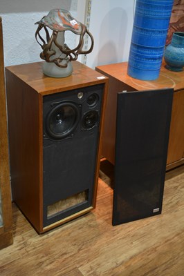 Lot 30 - Pair of IMF speakers teak cased, each speaker...