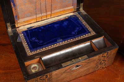 Lot 47 - A mahogany knife box and a writing desk