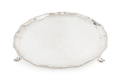 Lot 846 - A late Victorian silver salver, with shaped...