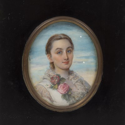 Lot 392 - A late Victorian miniature oval portrait of a...