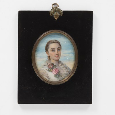 Lot 392 - A late Victorian miniature oval portrait of a...