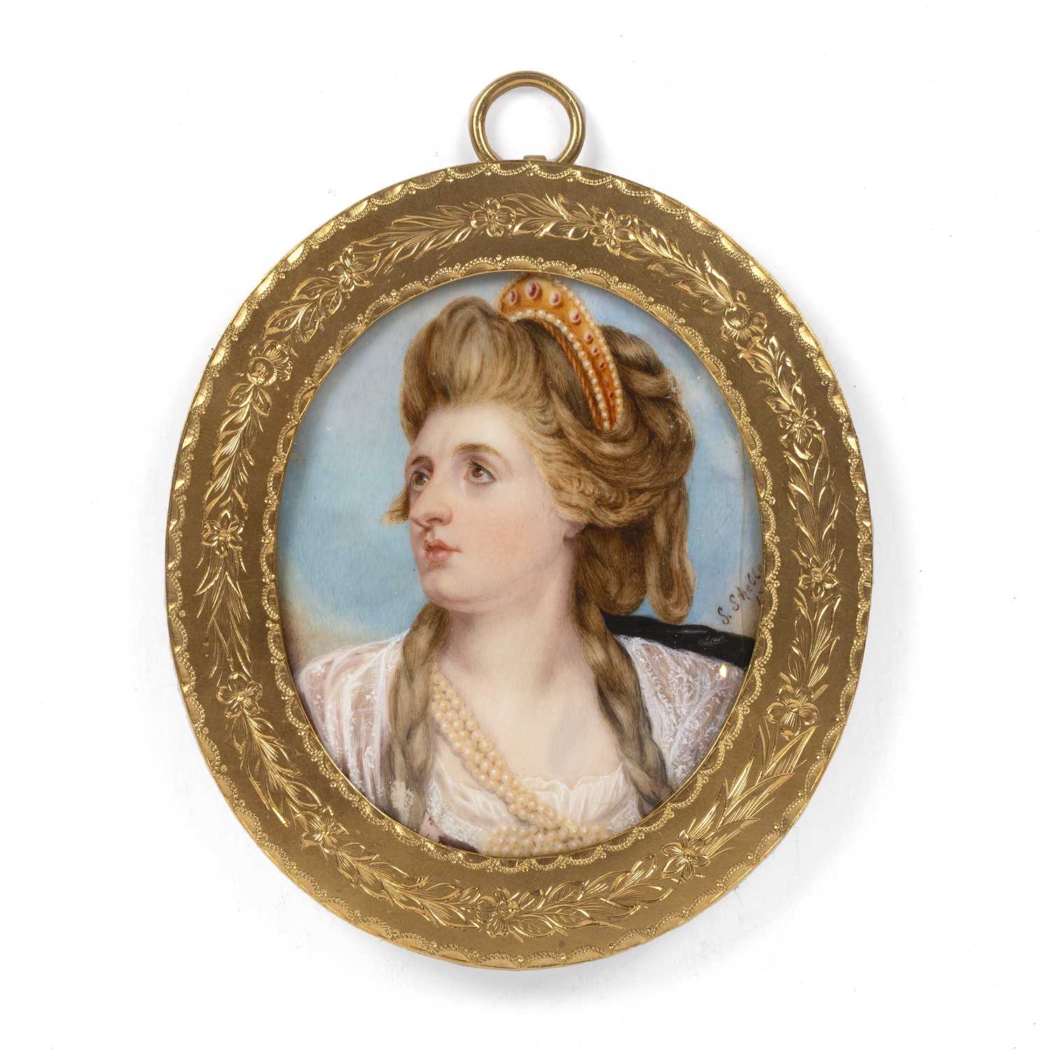 Lot 395 - A 19th century English school, miniature oval...