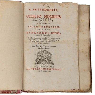 Lot 730 - Puffendorf, Samuel 'de Officio Hominis et...