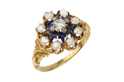 Lot 147 - A mid Victorian 18ct gold, diamond and enamel...