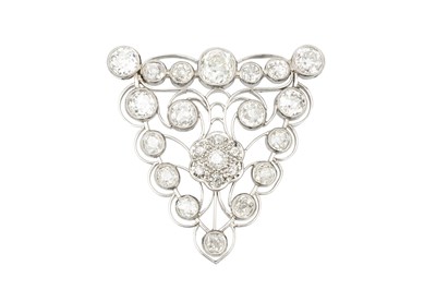 Lot 160 - A diamond cluster brooch, millegrain set with...