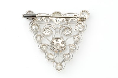 Lot 160 - A diamond cluster brooch, millegrain set with...