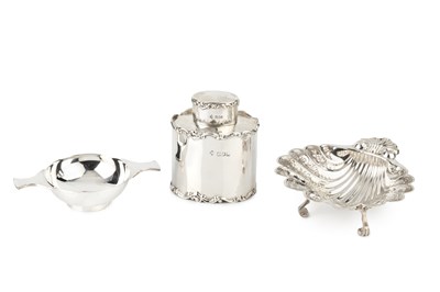 Lot 804 - An Edwardian silver oval tea caddy and cover,...