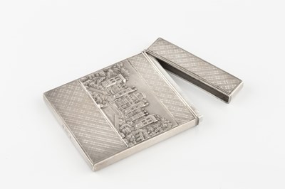 Lot 501 - An early Victorian silver castle top card case,...