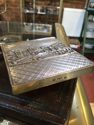 Lot 501 - An early Victorian silver castle top card case,...