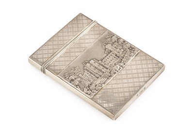 Lot 501 - An early Victorian silver castle top card case,...