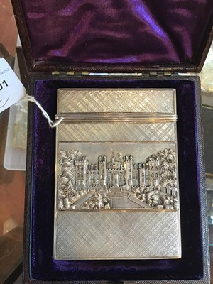 Lot 501 - An early Victorian silver castle top card case,...