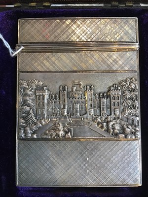 Lot 501 - An early Victorian silver castle top card case,...