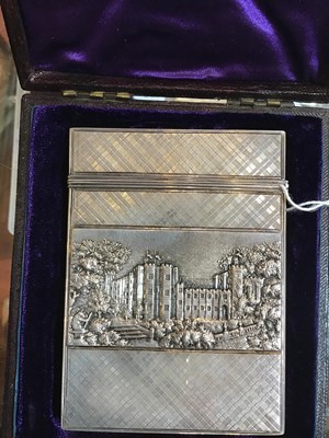 Lot 501 - An early Victorian silver castle top card case,...