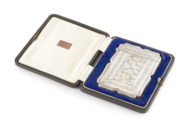 Lot 509 - A late Victorian silver card case, of shaped...