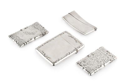 Lot 511 - A George V silver card case, of rectangular...