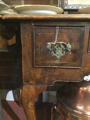 Lot 405 - An 18th century walnut low boy with three...