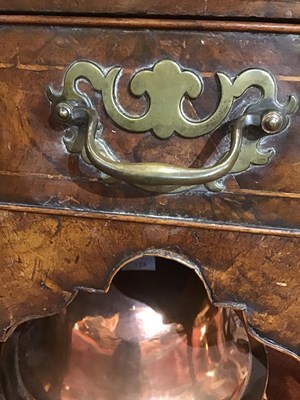 Lot 405 - An 18th century walnut low boy with three...