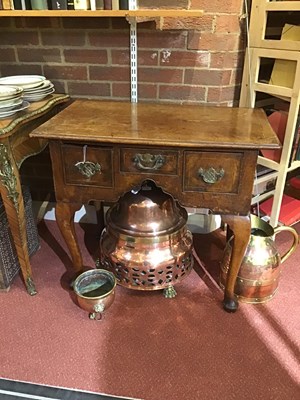 Lot 405 - An 18th century walnut low boy with three...