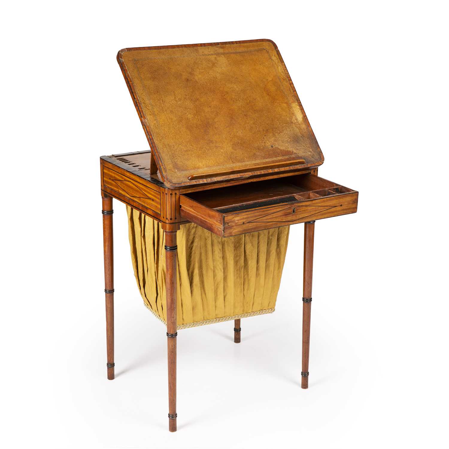 Lot 403 - A Regency satinwood and ebony inlaid work...