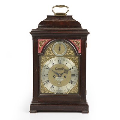 Lot 232 - A George III mahogany bracket clock, the break...