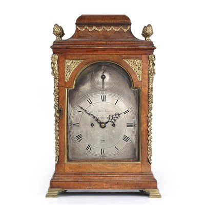 Lot 236 - A George III mahogany bracket clock, the break...