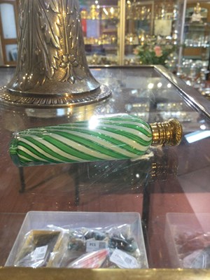 Lot 527 - A 19th century French green and white striped...