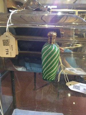 Lot 527 - A 19th century French green and white striped...