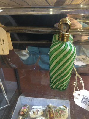 Lot 527 - A 19th century French green and white striped...