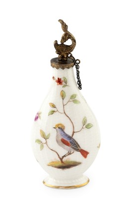 Lot 540 - A Continental porcelain scent bottle, of oval...