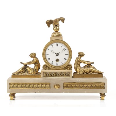 Lot 244 - A 19th century library mantle timepiece with...