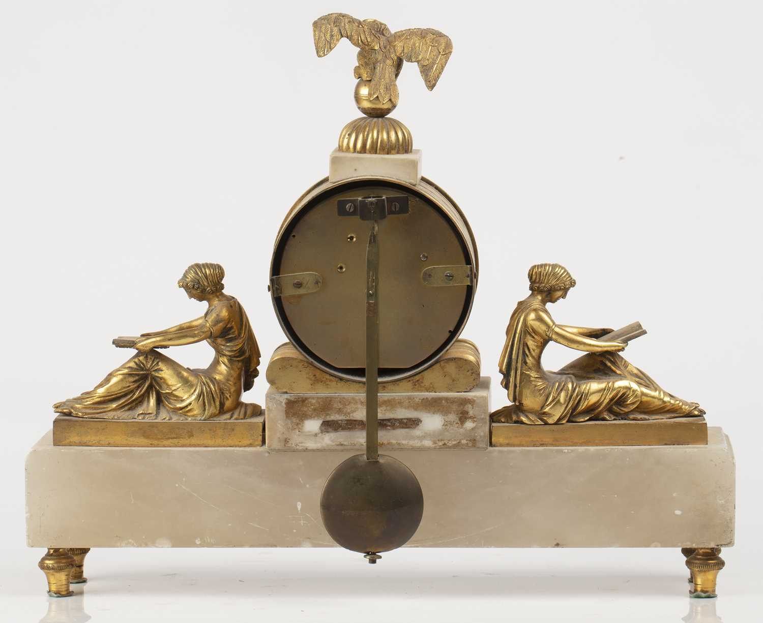 Lot 244 - A 19th century library mantle timepiece with