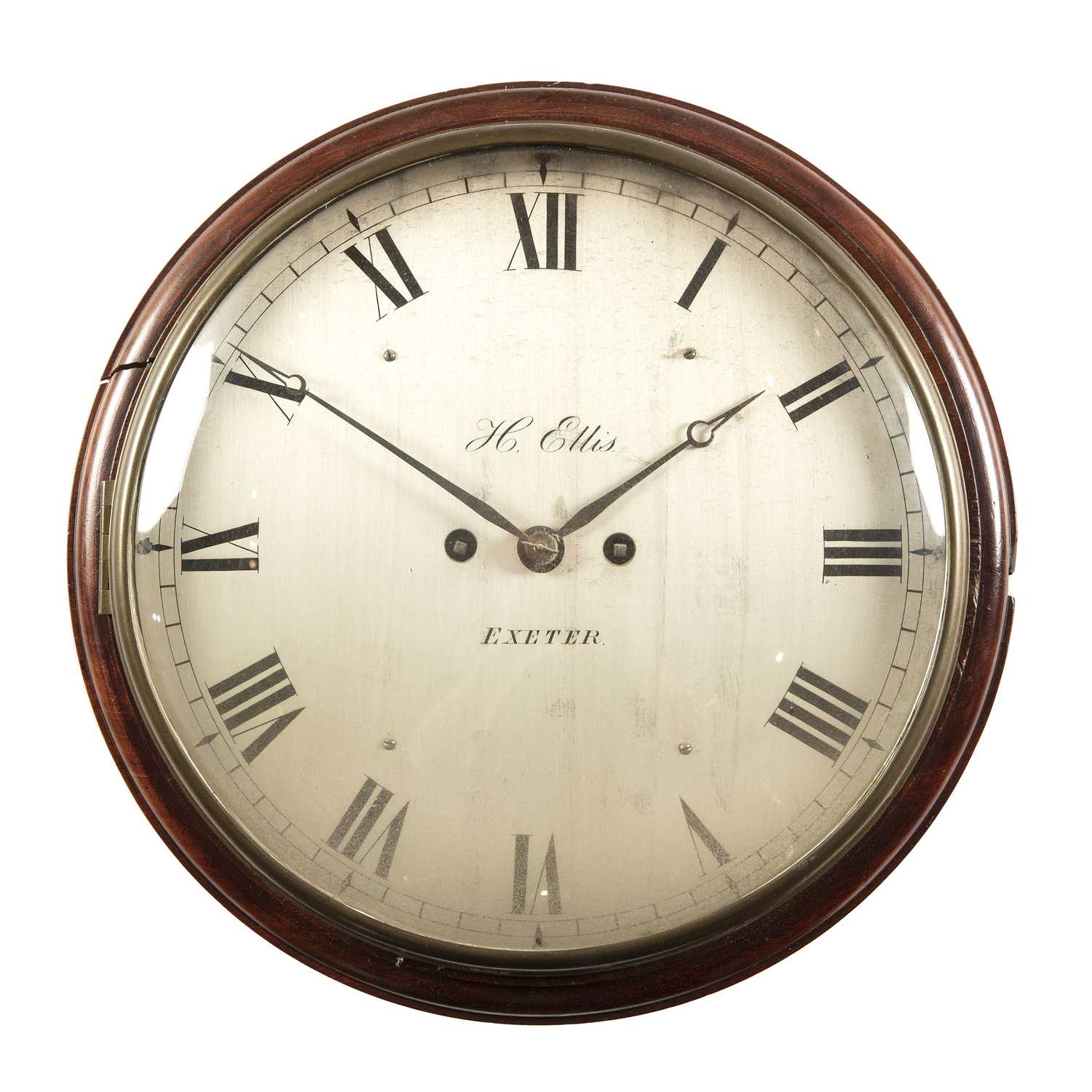 Lot 245 - A 19th century mahogany dial clock, the 12"...