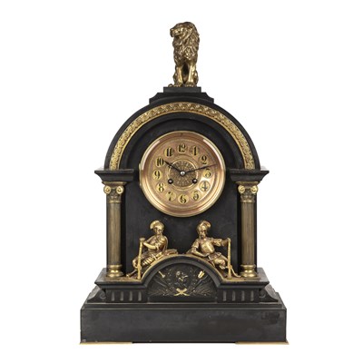 Lot 250 - A 19th century French mantle clock, the dial...